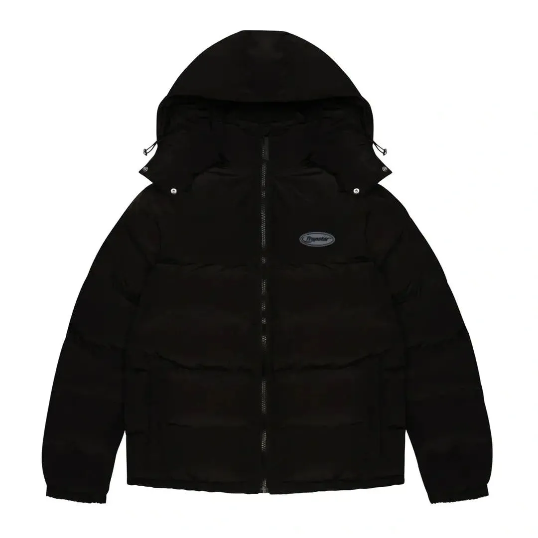 TRAPSTAR HYPERDRIVE DETACHABLE HOODED PUFFER JACKET - TRIPLE BLACK