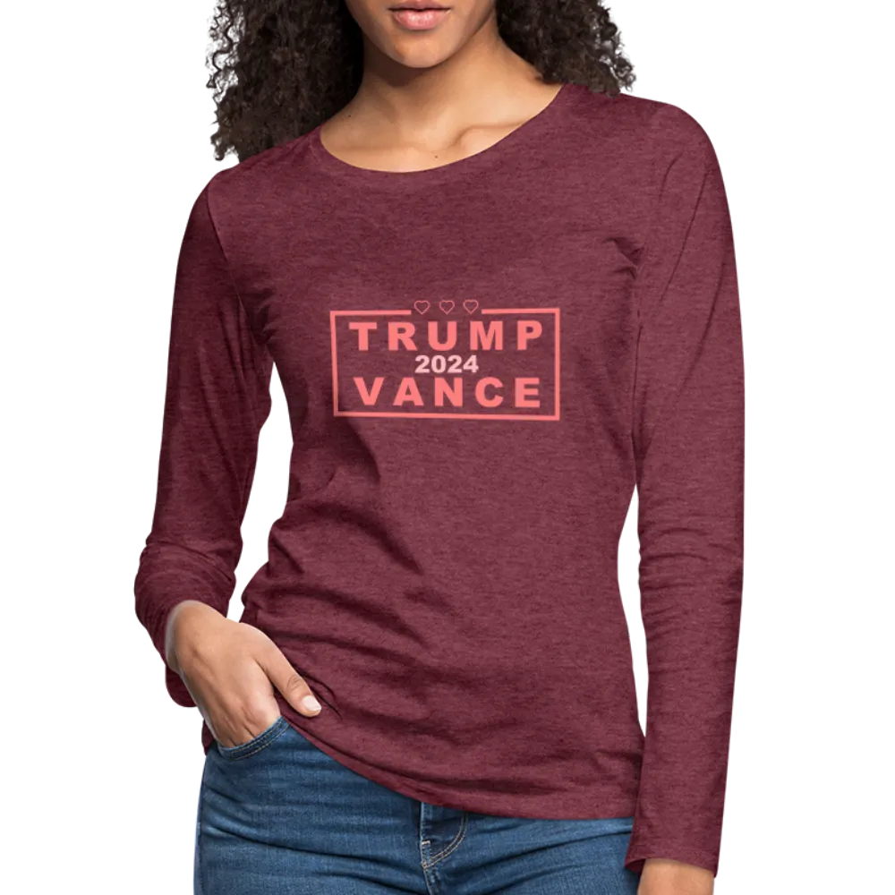 Trump Vance 2024 Women's Premium Long Sleeve T-Shirt (Pink Letters)