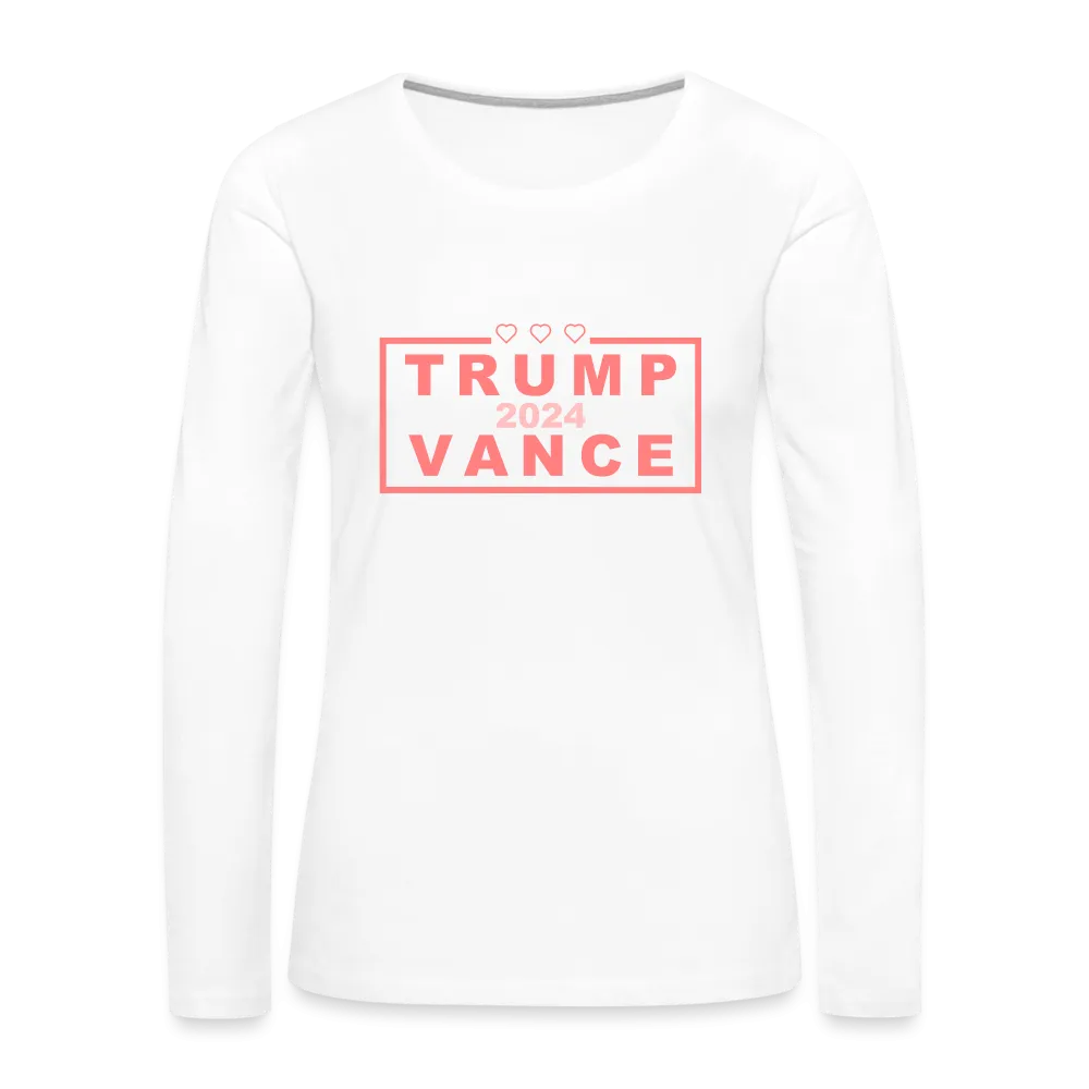 Trump Vance 2024 Women's Premium Long Sleeve T-Shirt (Pink Letters)