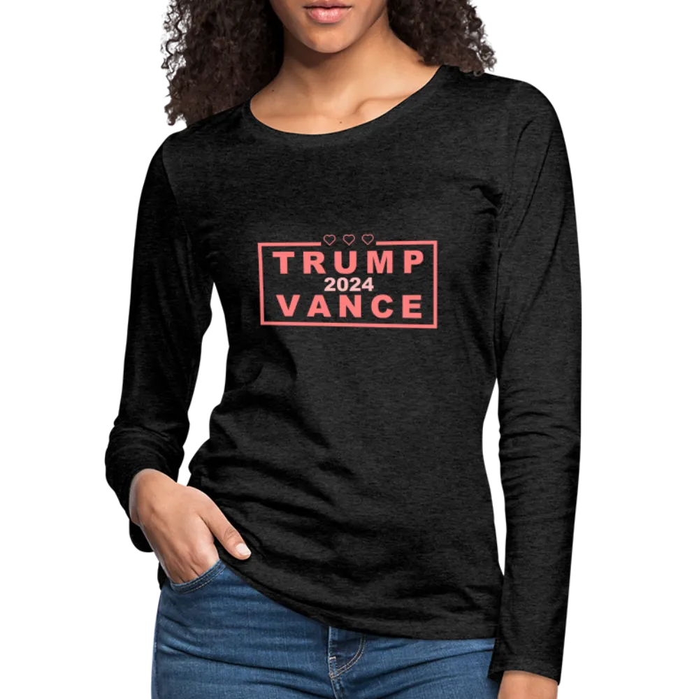 Trump Vance 2024 Women's Premium Long Sleeve T-Shirt (Pink Letters)