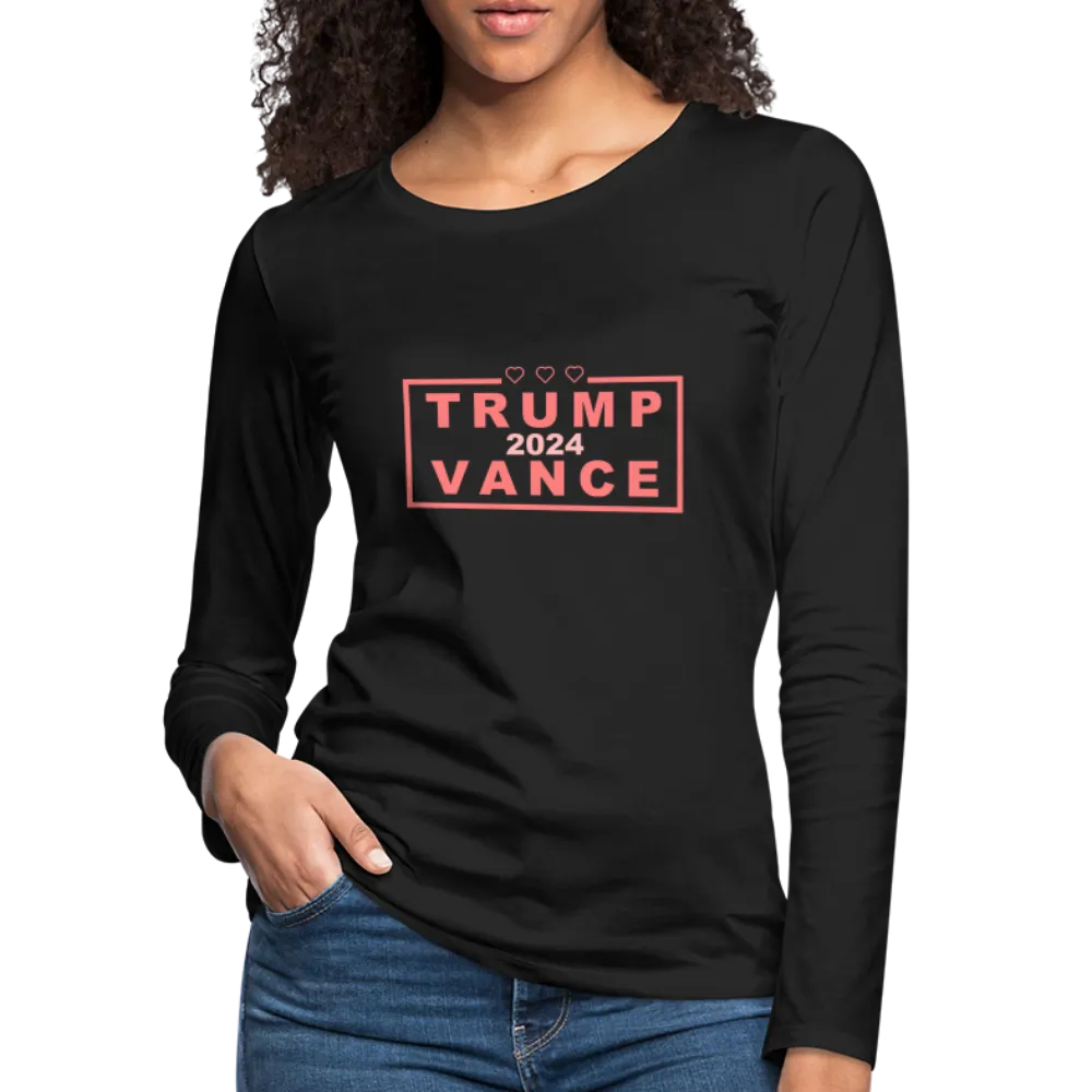 Trump Vance 2024 Women's Premium Long Sleeve T-Shirt (Pink Letters)