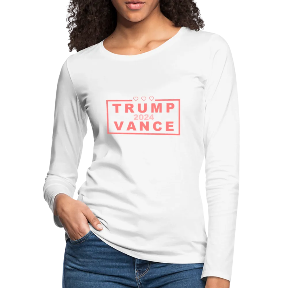 Trump Vance 2024 Women's Premium Long Sleeve T-Shirt (Pink Letters)