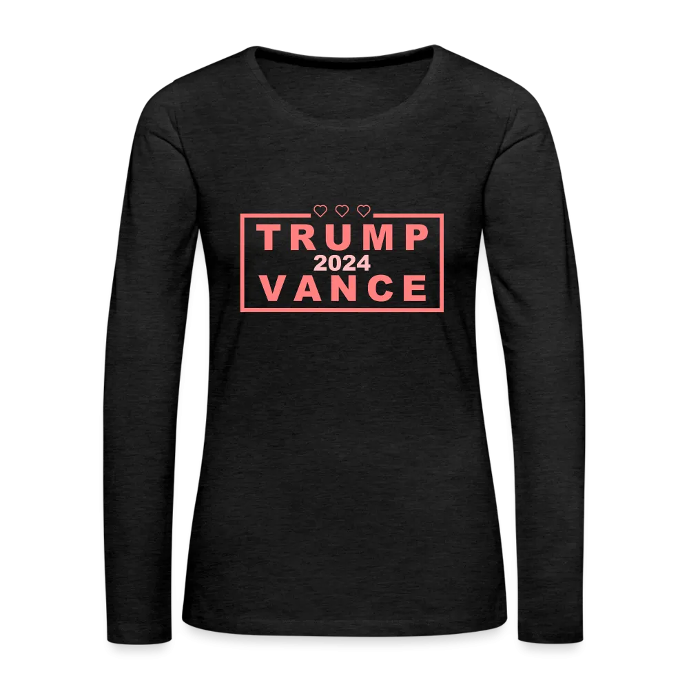 Trump Vance 2024 Women's Premium Long Sleeve T-Shirt (Pink Letters)