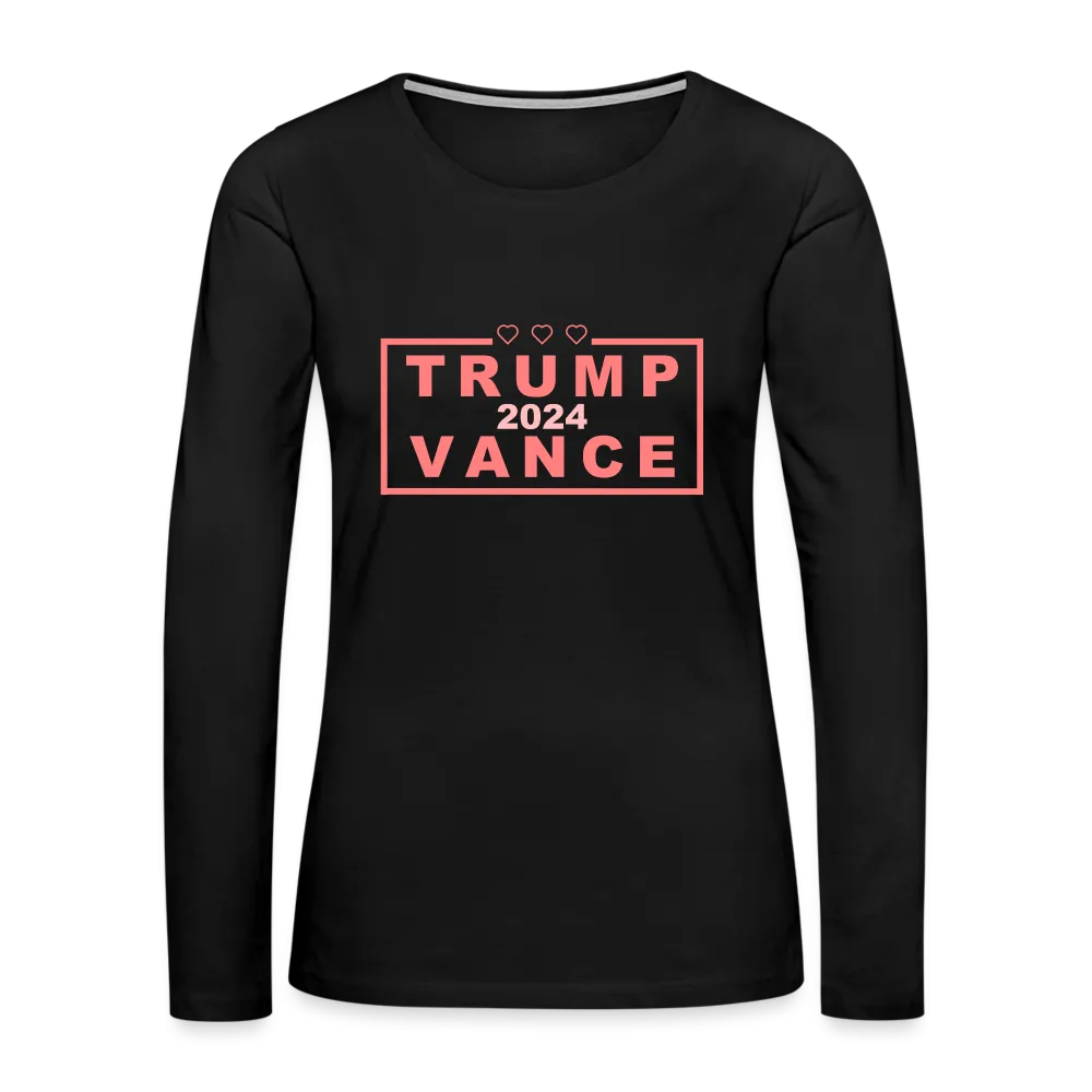 Trump Vance 2024 Women's Premium Long Sleeve T-Shirt (Pink Letters)