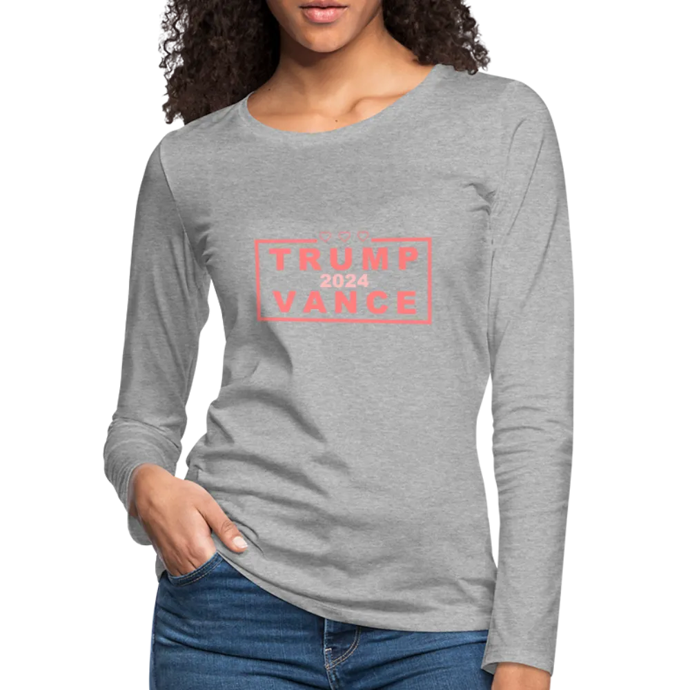 Trump Vance 2024 Women's Premium Long Sleeve T-Shirt (Pink Letters)