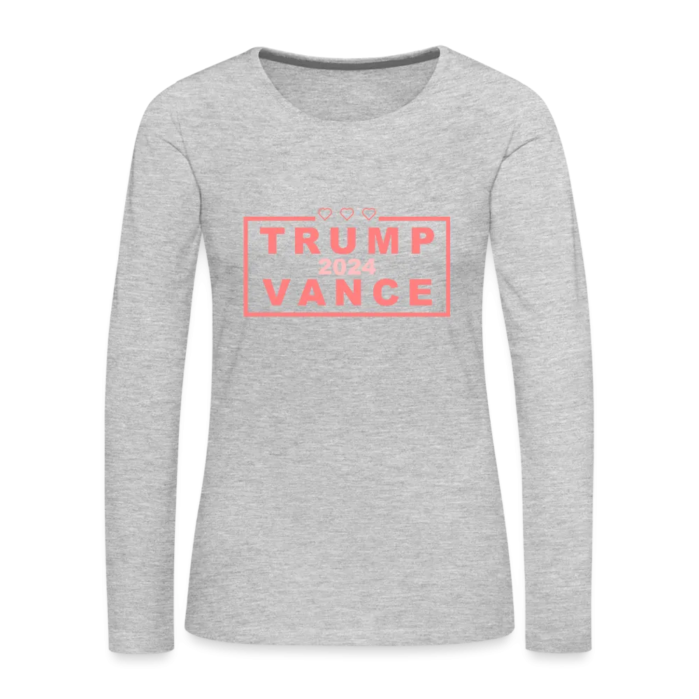 Trump Vance 2024 Women's Premium Long Sleeve T-Shirt (Pink Letters)