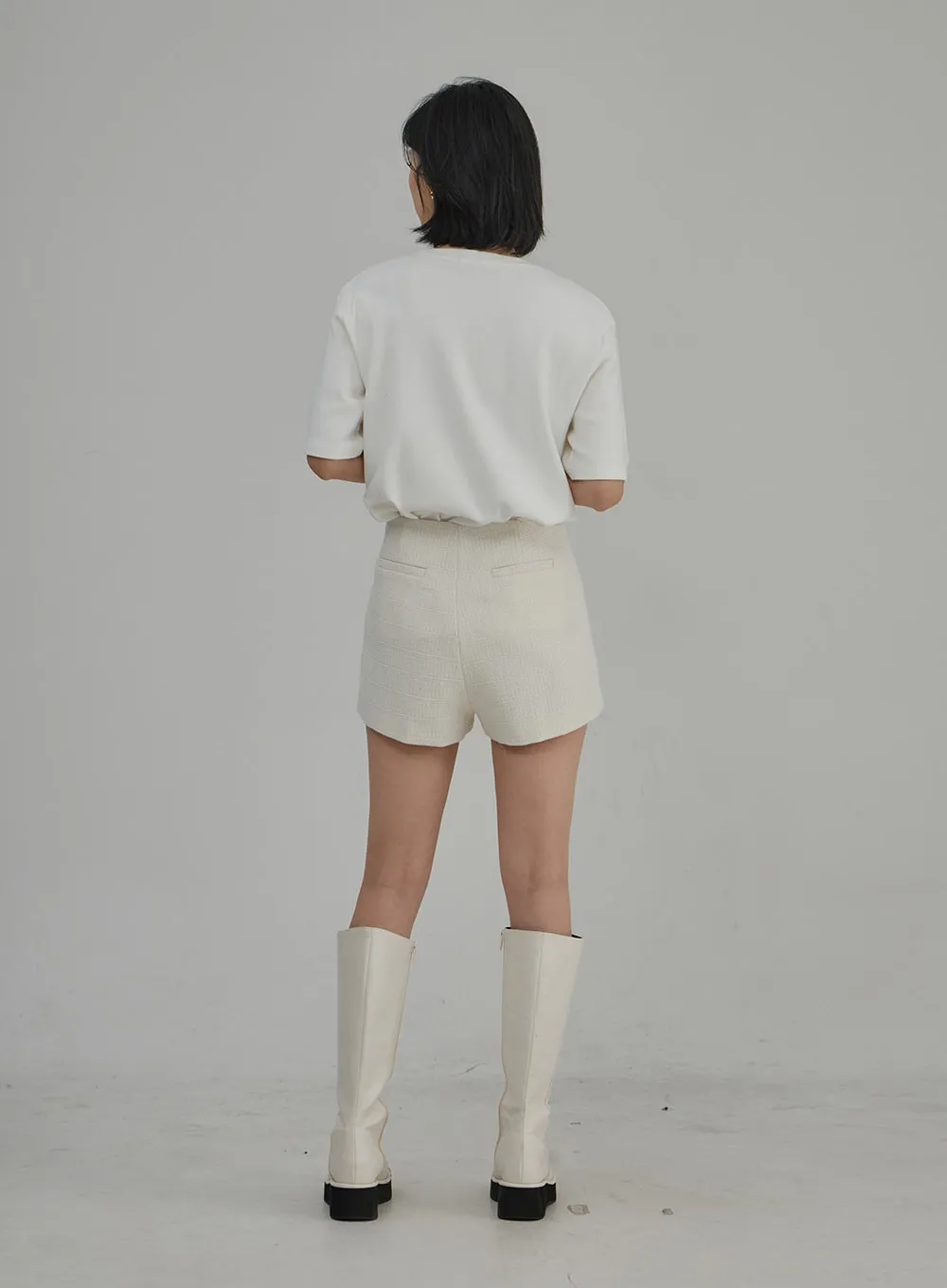 Tweed High Waist Shorts OJ304