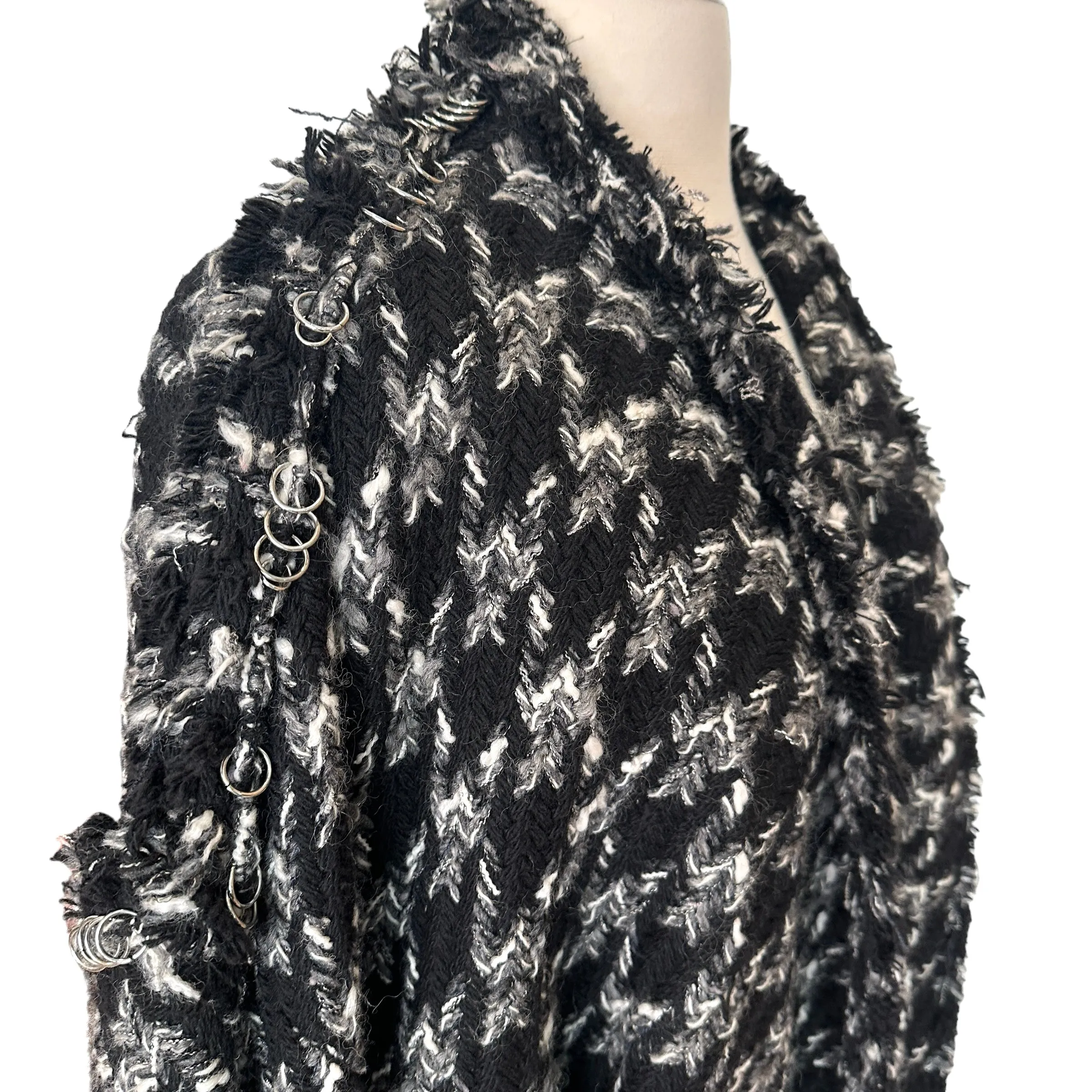 Tweed Jacket w/hoops - M