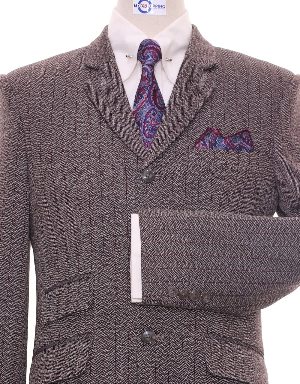 Tweed Suit | Brown Herringbone Tweed Suit