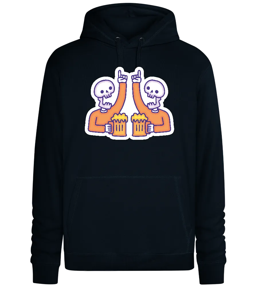 Two Skeletons Drinking Design - Premium unisex hoodie