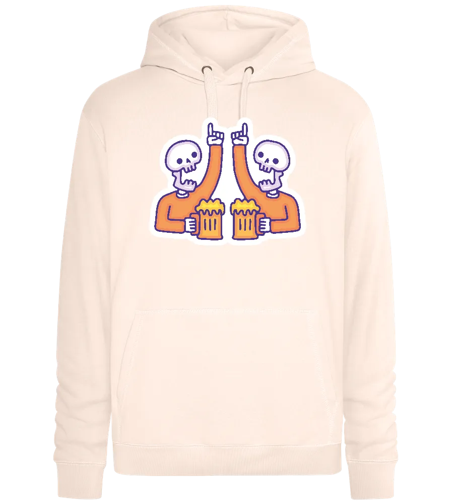 Two Skeletons Drinking Design - Premium unisex hoodie