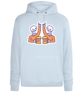 Two Skeletons Drinking Design - Premium unisex hoodie