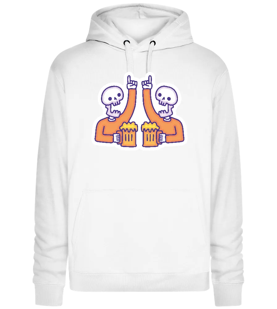 Two Skeletons Drinking Design - Premium unisex hoodie