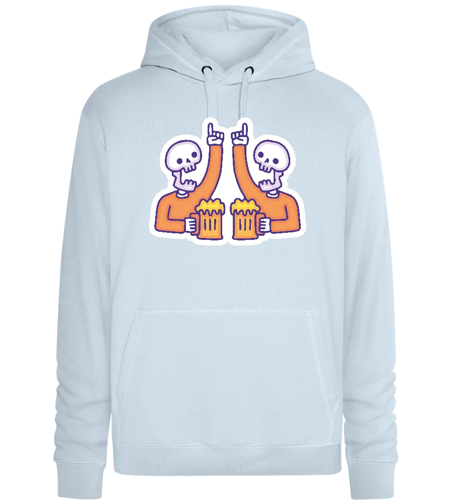 Two Skeletons Drinking Design - Premium unisex hoodie