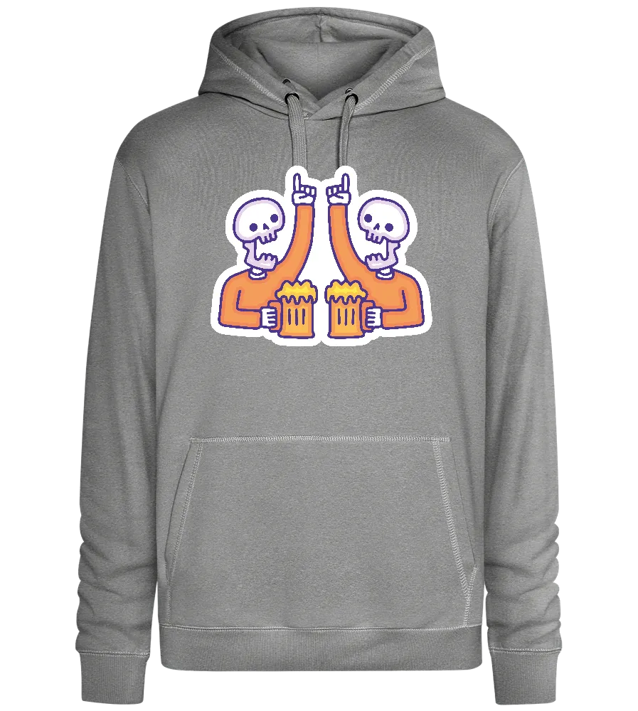 Two Skeletons Drinking Design - Premium unisex hoodie