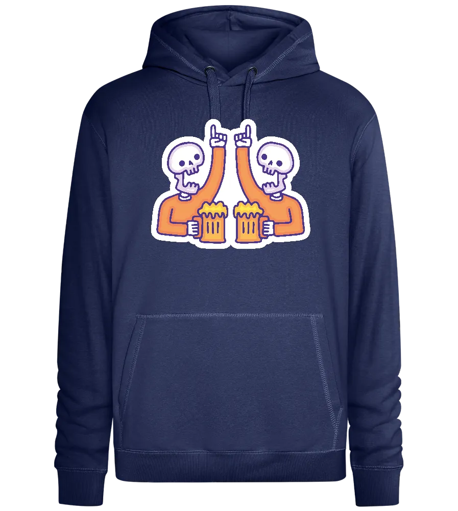 Two Skeletons Drinking Design - Premium unisex hoodie