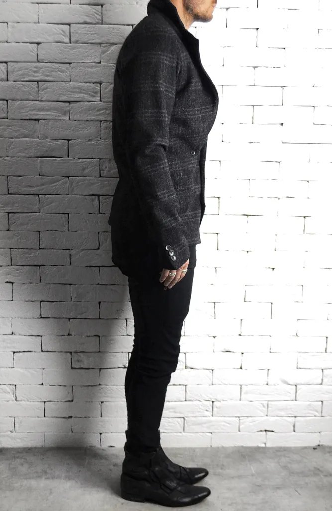 Two Way Blazer - Black/Grey Tweed