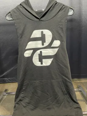 Unisex Hooded Muscle Tank with Pockets - Black