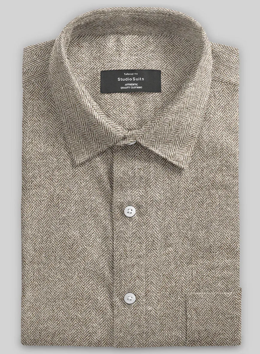 Vintage Herringbone Brown Tweed Shirt