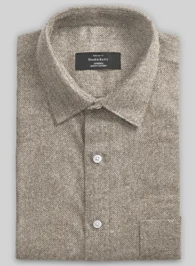 Vintage Herringbone Brown Tweed Shirt