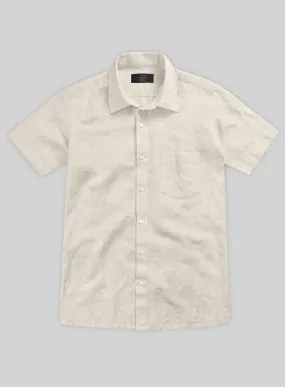 Washed Beige Cotton Linen Shirt