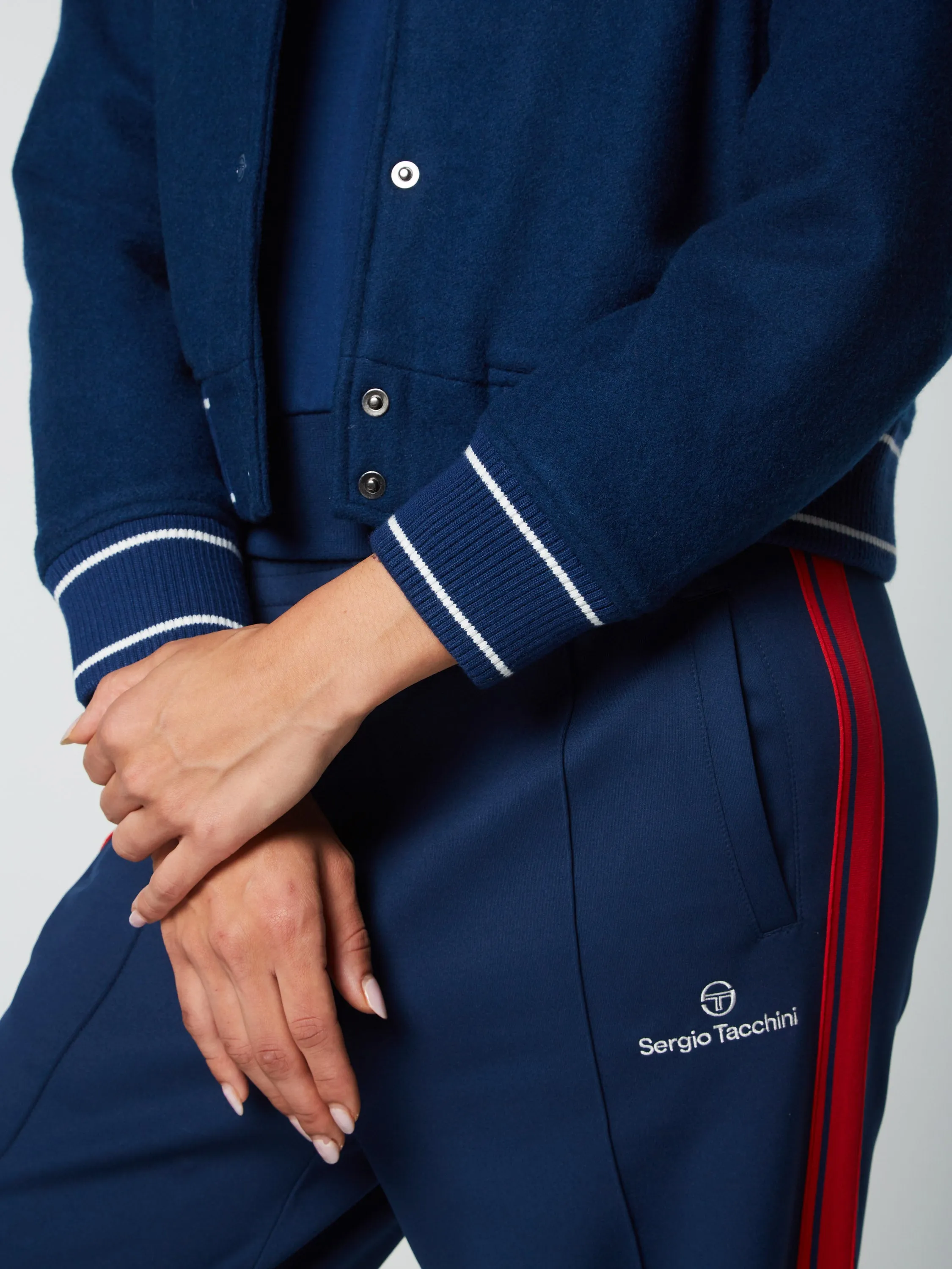 Women's Prep Wool Varsity Jacket- Maritime Blue