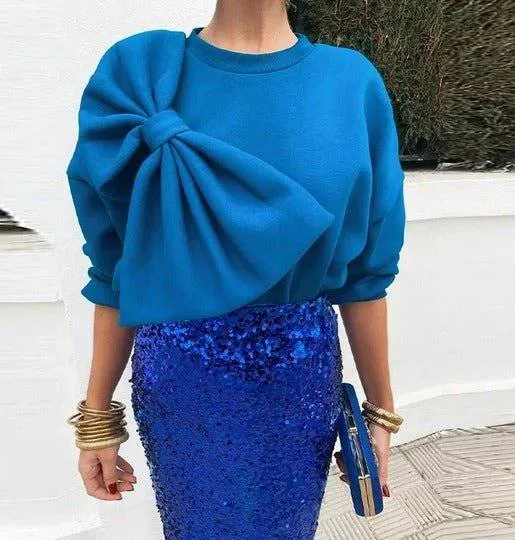Women's shirt with elegant bow