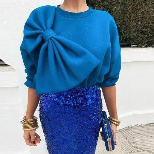 Women's shirt with elegant bow