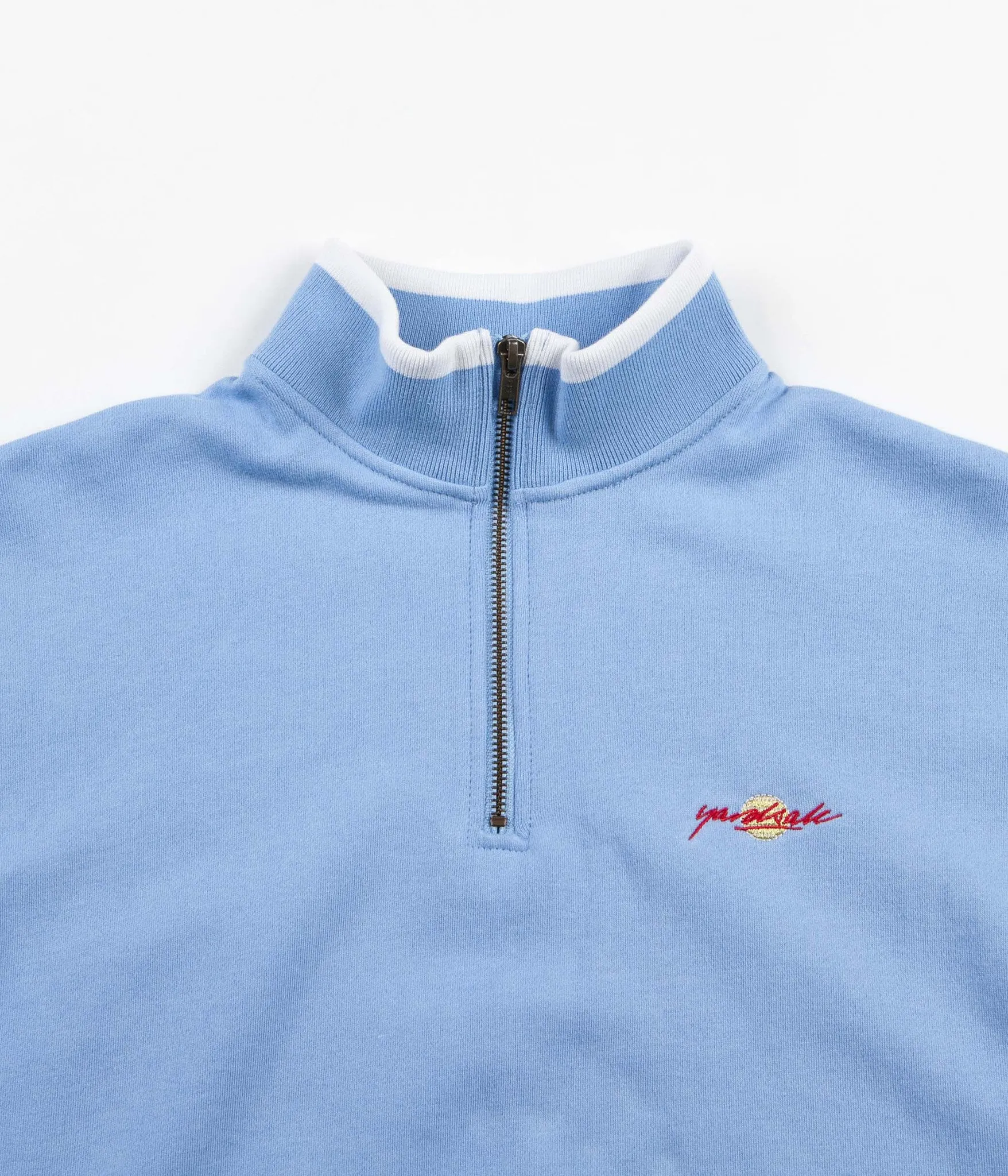 Yardsale Dipped Quarter-Zip Sweatshirt - Baby Blue